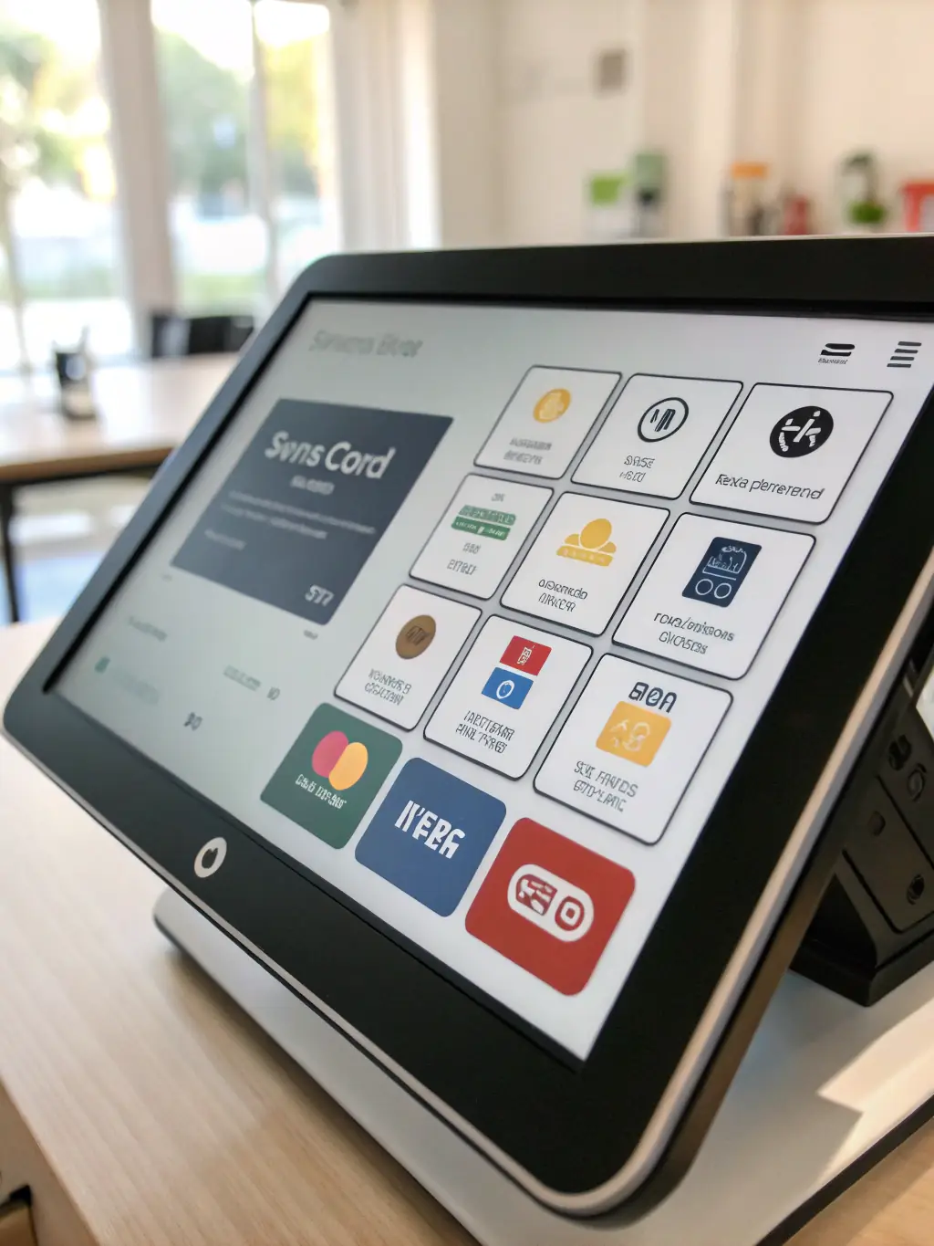 A modern point-of-sale system with various payment options displayed, highlighting the versatility of Paygistix's payment solutions.